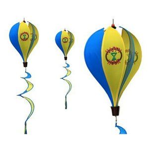 Flappin Flags Decorative Happy Hour Hot Air Balloon Garden Wind Spinners 33 in